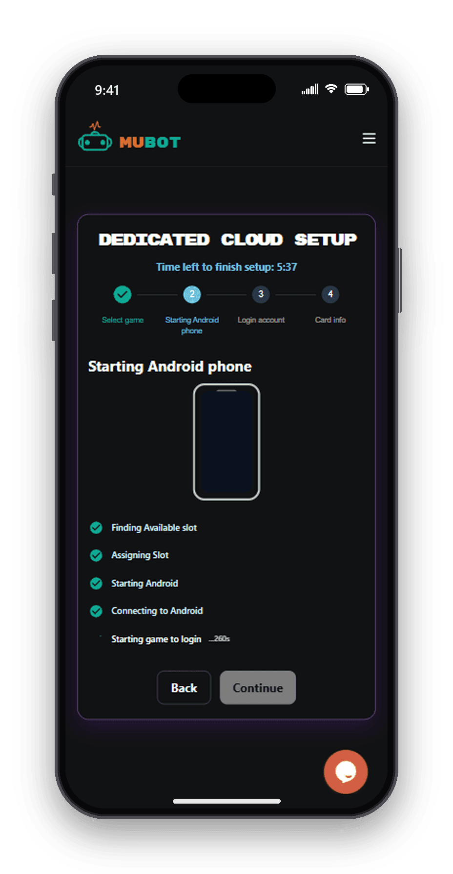 Set your cloud account within minutes